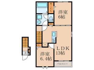 エルフフォレストⅡＡの物件間取画像